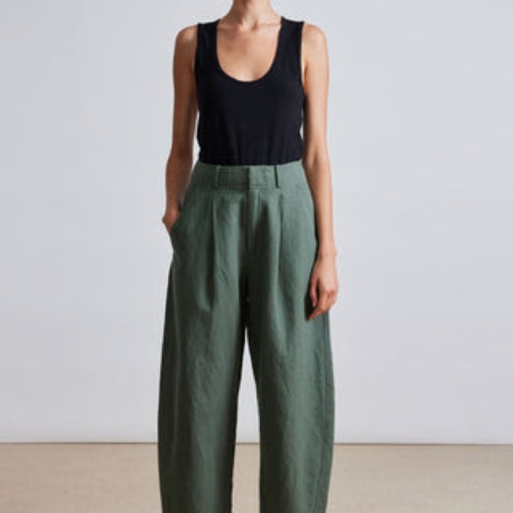 Apiece Apart Bari Crop Trouser - 4 / Thyme / Petite